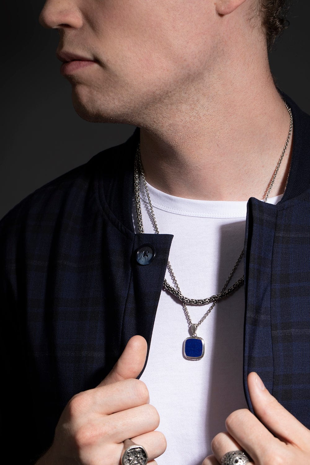 JOHN VARVATOS-Wolf Chain Necklace-SILVER