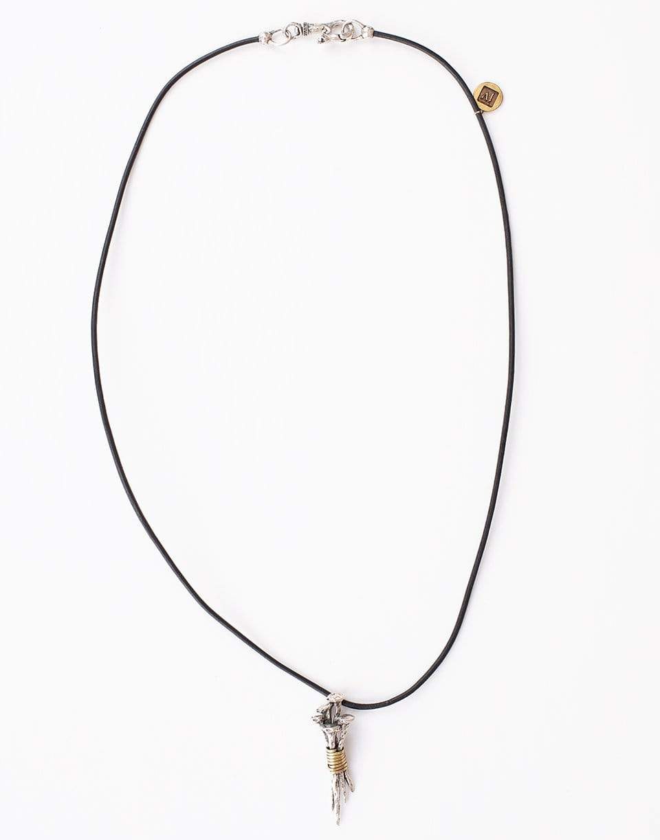 JOHN VARVATOS-Brass Wrapped Nails Pendant Necklace-SILVER