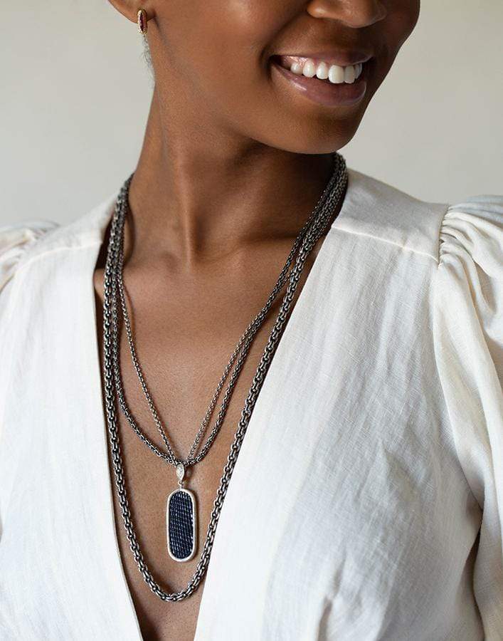 JOHN VARVATOS-Silver Woven Chain Necklace-SILVER