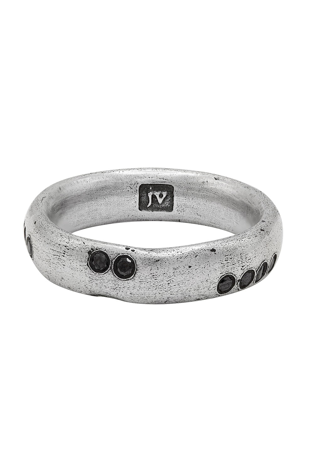 JOHN VARVATOS-Black Diamond Ring-SILVER