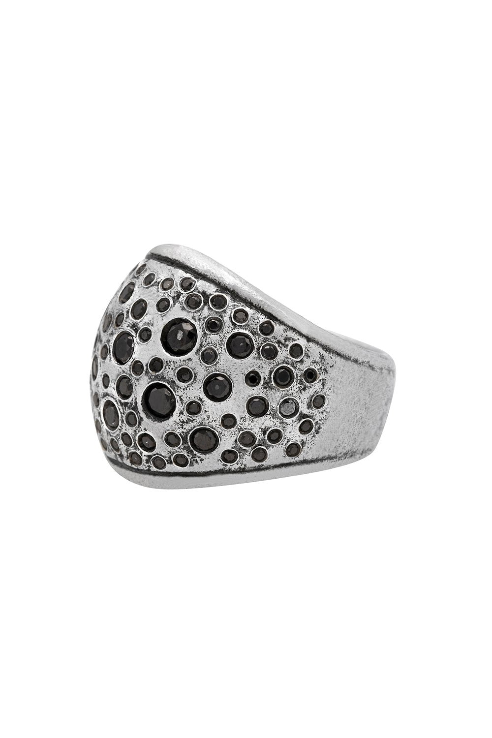 JOHN VARVATOS-Diamond Dome Ring-SILVER