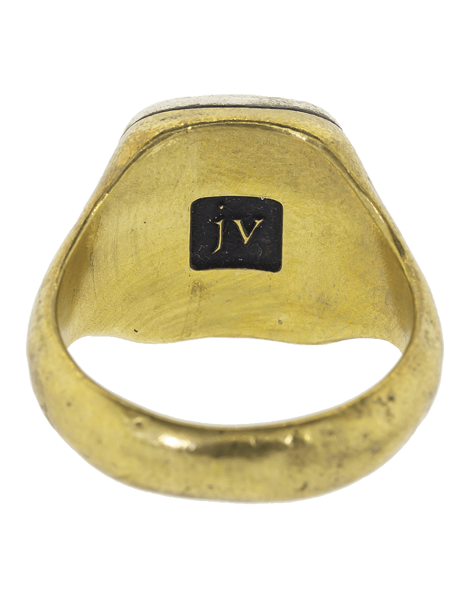 JOHN VARVATOS-Distressed Brass and Silver Signet Ring-SILVER