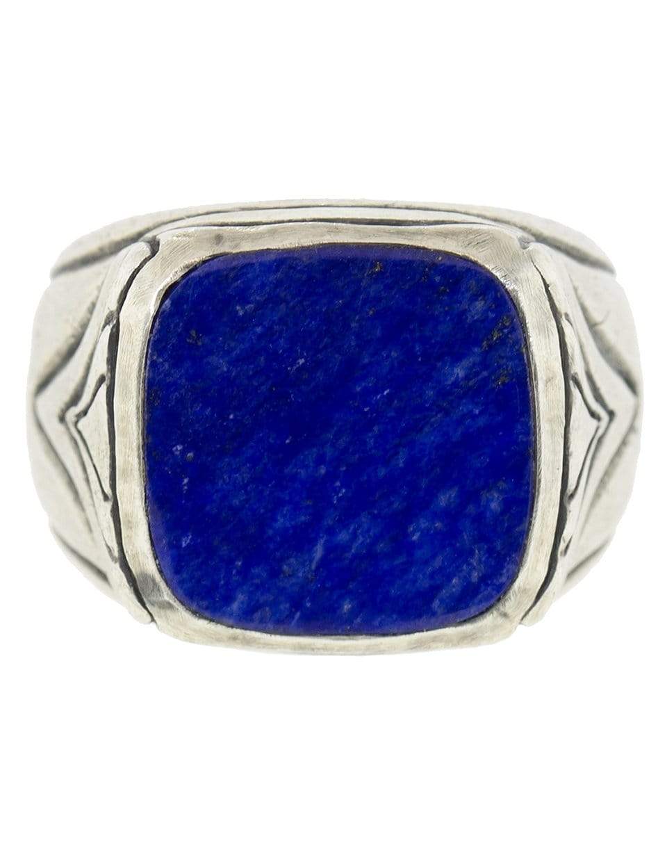 JOHN VARVATOS-Square Lapis Ring-SILVER