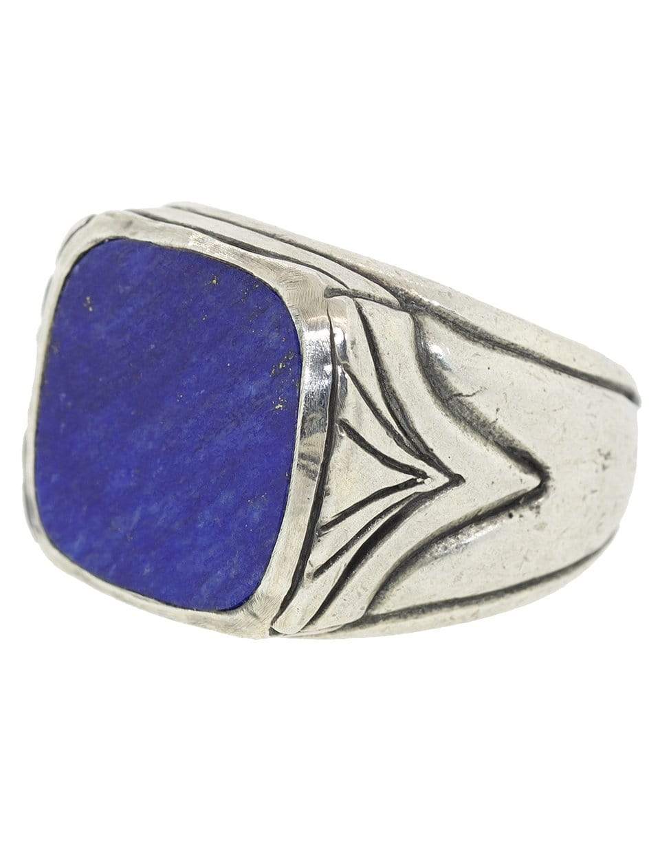 JOHN VARVATOS-Square Lapis Ring-SILVER