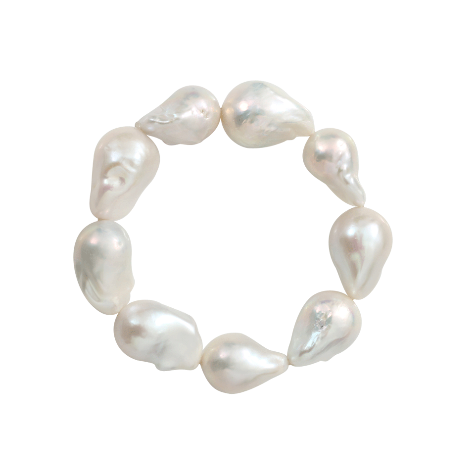 JORDAN ALEXANDER-White Baroque Pearl Bracelet-WHITE