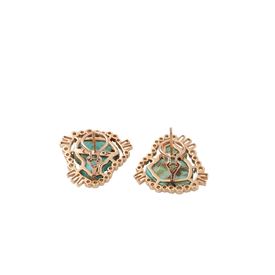 JORDAN ALEXANDER-Turquoise Slice Earrings-ROSE GOLD
