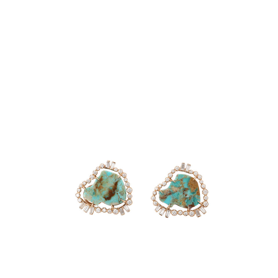 JORDAN ALEXANDER-Turquoise Slice Earrings-ROSE GOLD