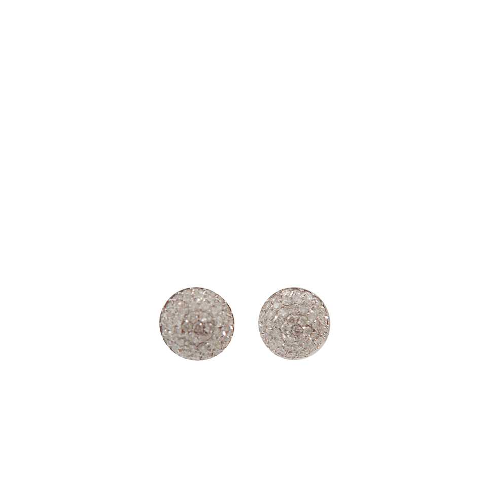 JORDAN ALEXANDER-Pave Diamond Half Ball Earrings-WHITE GOLD