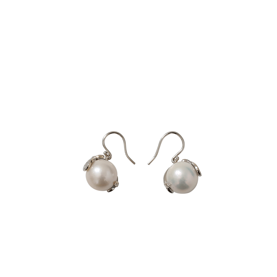 JORDAN ALEXANDER-Pearl And Diamond Disc Earrings-WHITE GOLD