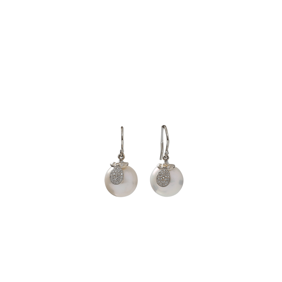 JORDAN ALEXANDER-Pearl And Diamond Disc Earrings-WHITE GOLD