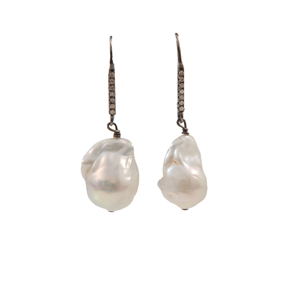 JORDAN ALEXANDER-White Baroque Pearl Earrings-WHITE
