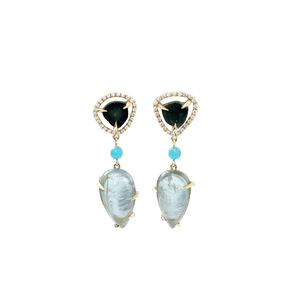 JORDAN ALEXANDER-Aquamarine And Tourmaline Earrings-YELLOW GOLD