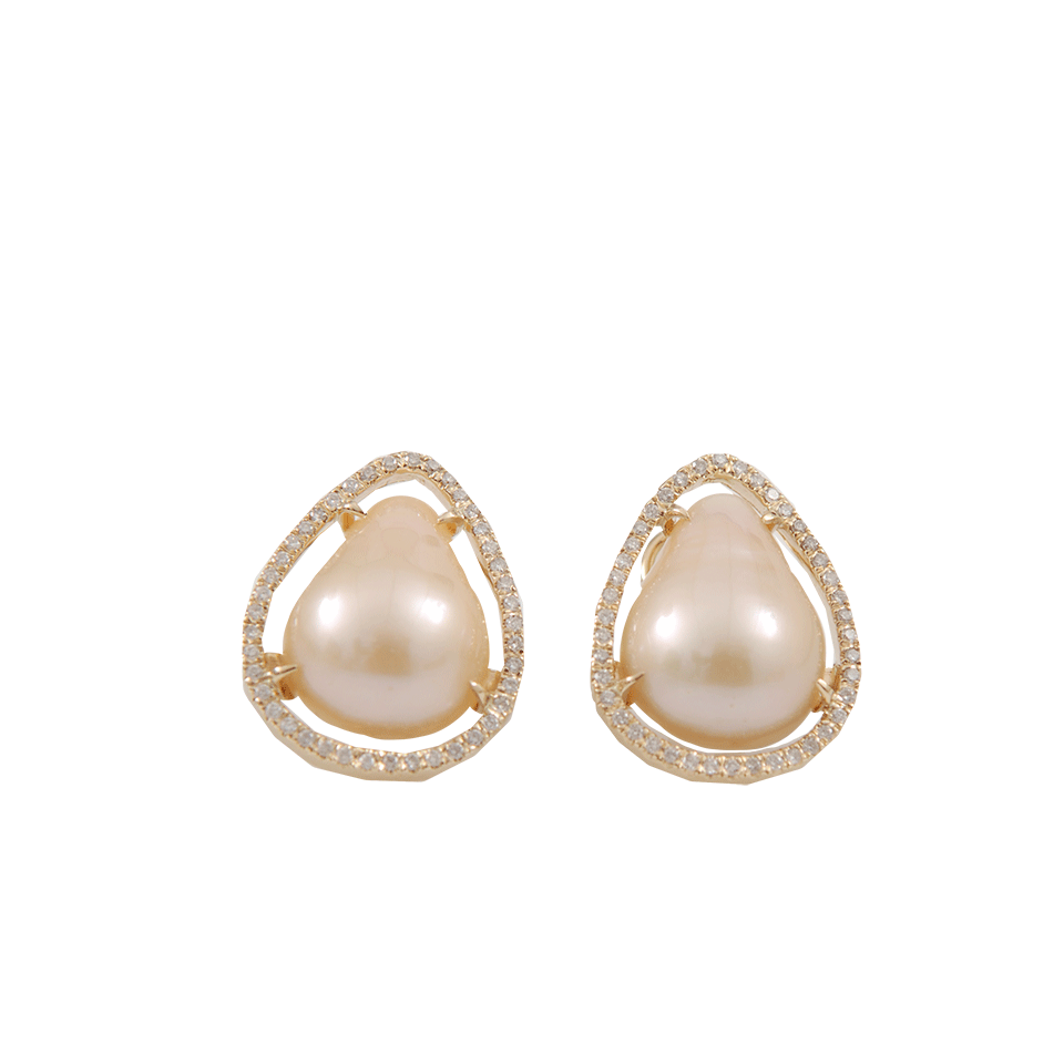 JORDAN ALEXANDER-White Freshwater Pearl Slice Earrings-YELLOW GOLD