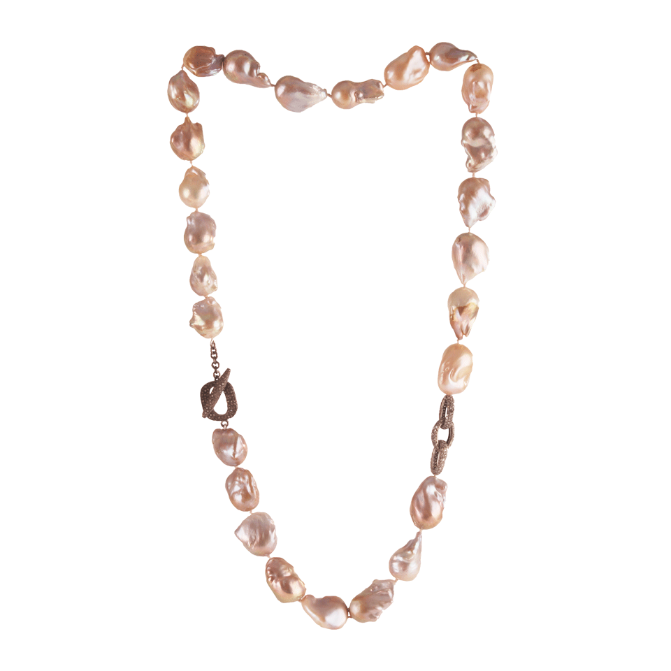JORDAN ALEXANDER-Baroque Pearl and Pave Necklace-CHMPAGNE