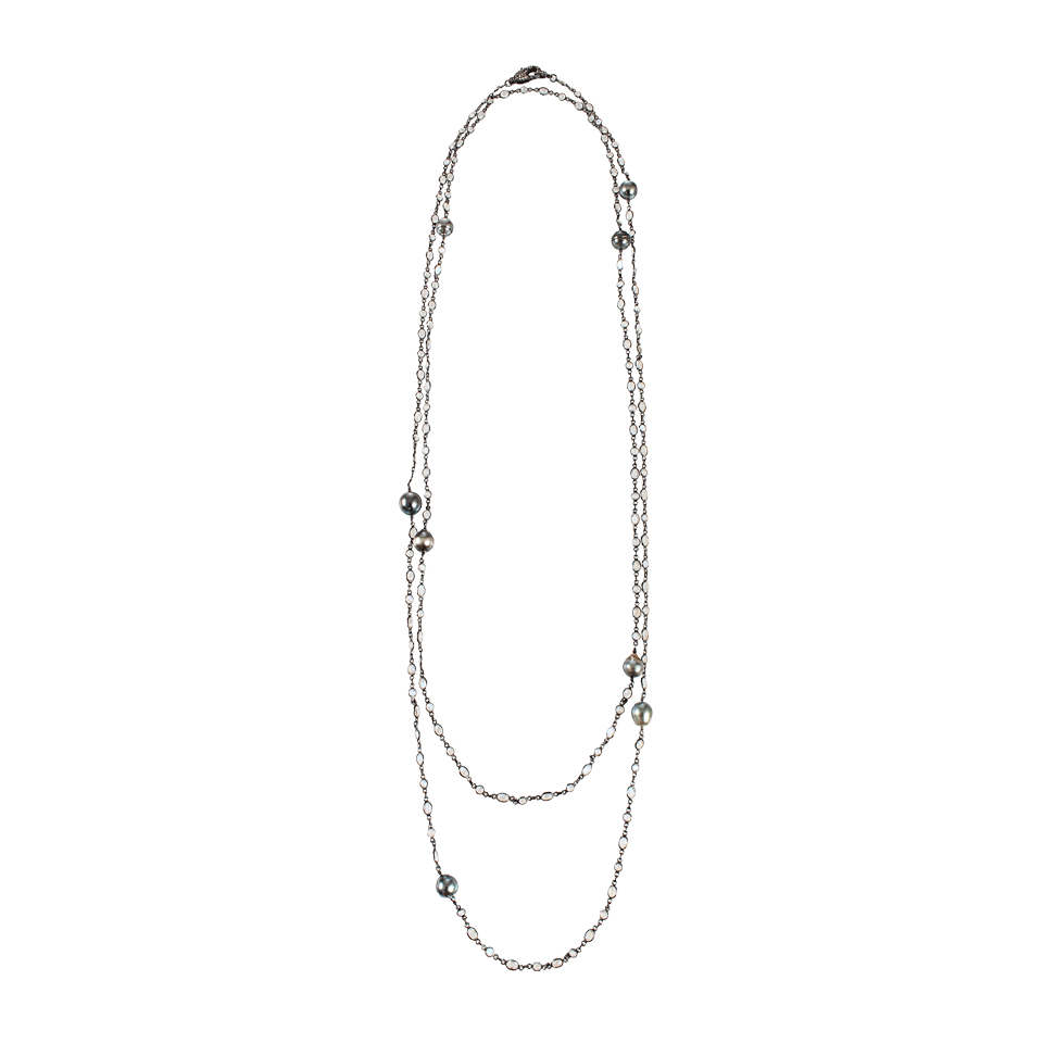JORDAN ALEXANDER-Moonstone Chain Necklace-SILVER