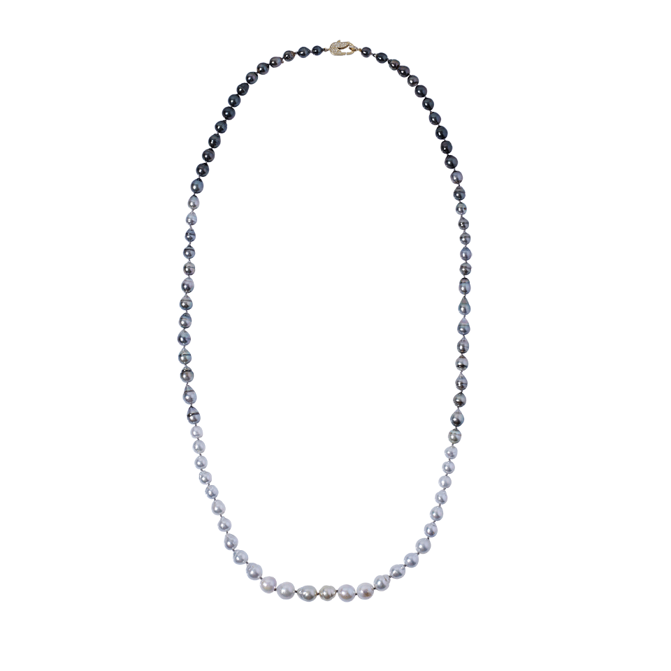 JORDAN ALEXANDER-Graduate Ombre South Sea And Tahitian Pearl Necklace-YELLOW GOLD