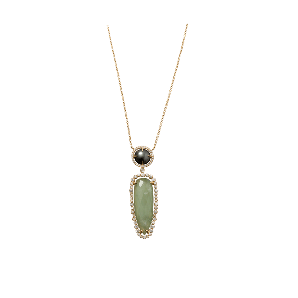 JORDAN ALEXANDER-Green Beryl And Pearl Necklace-YELLOW GOLD