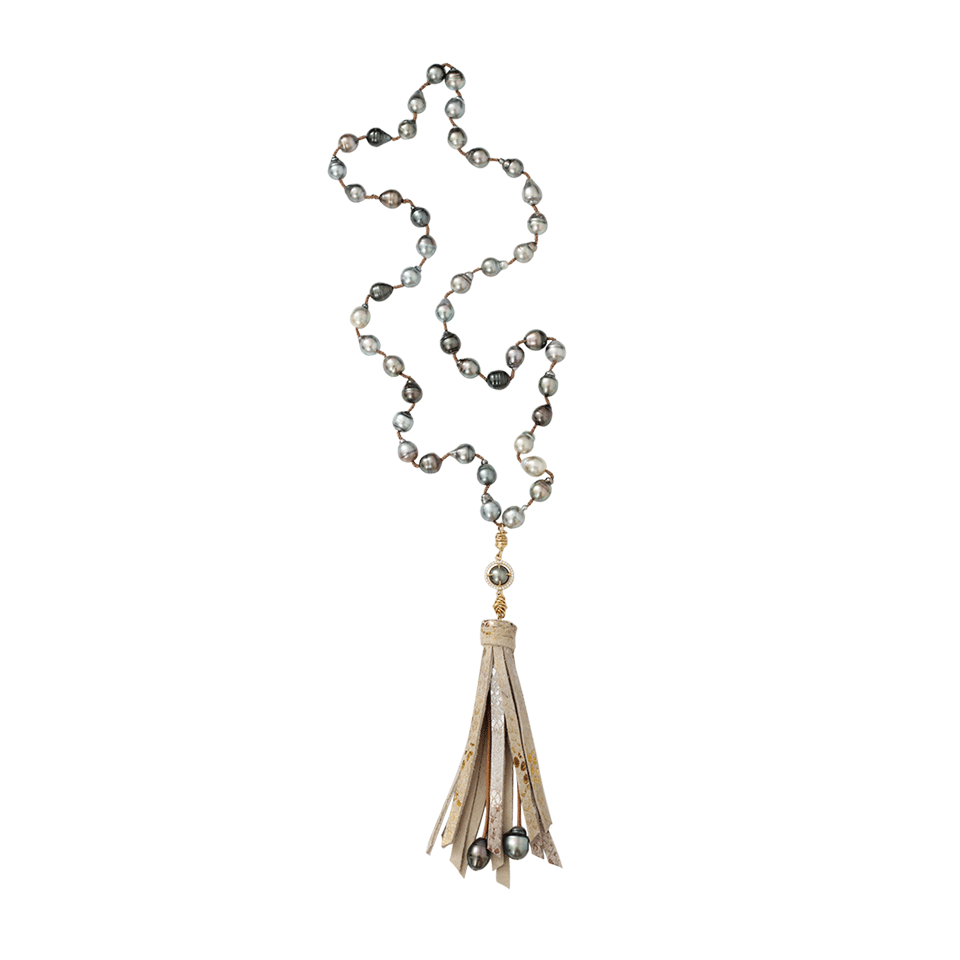 JORDAN ALEXANDER-Metallic And Tahitian Pearl Necklace-YELLOW GOLD