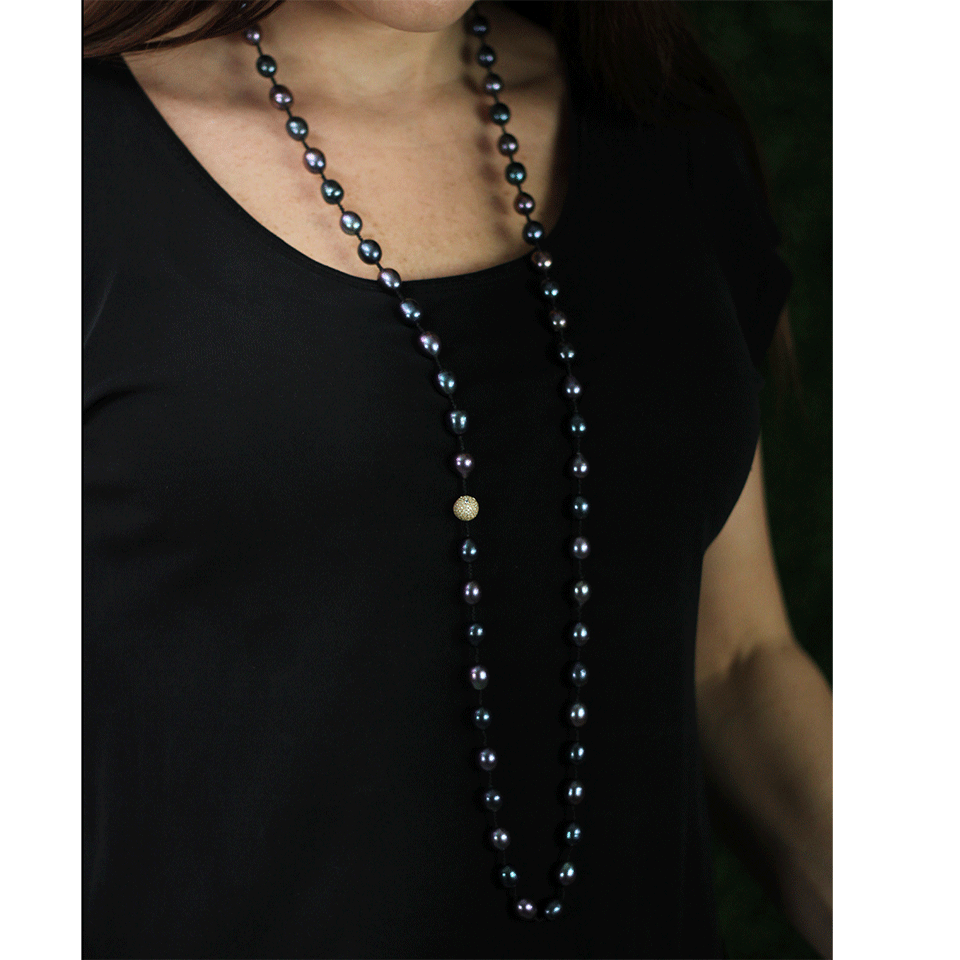 JORDAN ALEXANDER-Peacock Freshwater Pearl Necklace-YELLOW GOLD