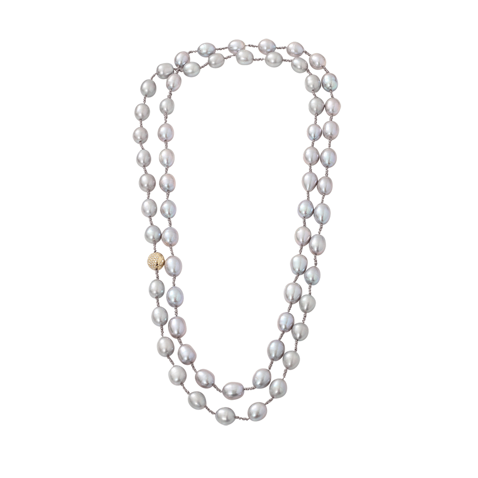 JORDAN ALEXANDER-Silver Freshwater Pearl Necklace-YELLOW GOLD