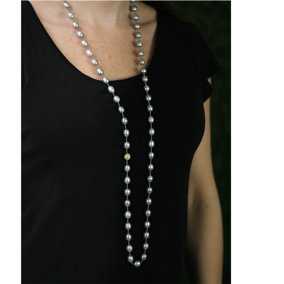 JORDAN ALEXANDER-Silver Freshwater Pearl Necklace-YELLOW GOLD