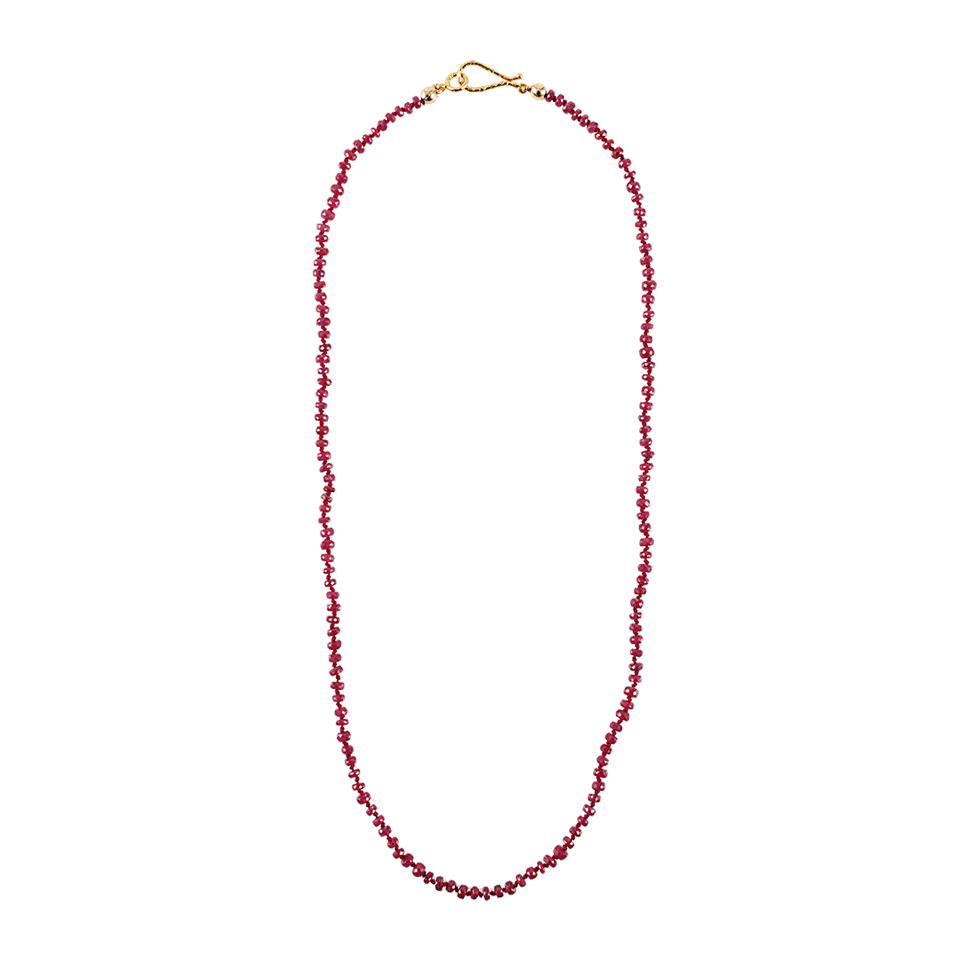 JORDAN ALEXANDER-Ruby Bead on Red Silk Necklace-YLW GOLD
