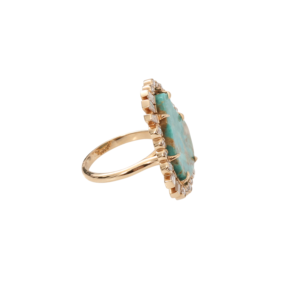 JORDAN ALEXANDER-Turquoise Slice Ring-ROSE GOLD