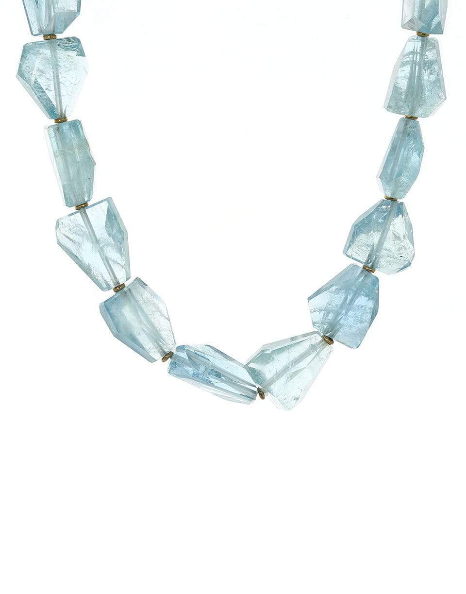 JORGE ADELER-Aquamarine Bead Necklace-YELLOW GOLD