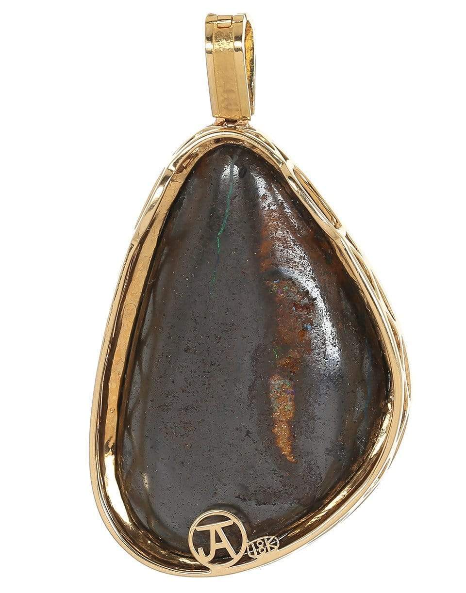 JORGE ADELER-Boulder Opal and Diamond Pendant-YELLOW GOLD