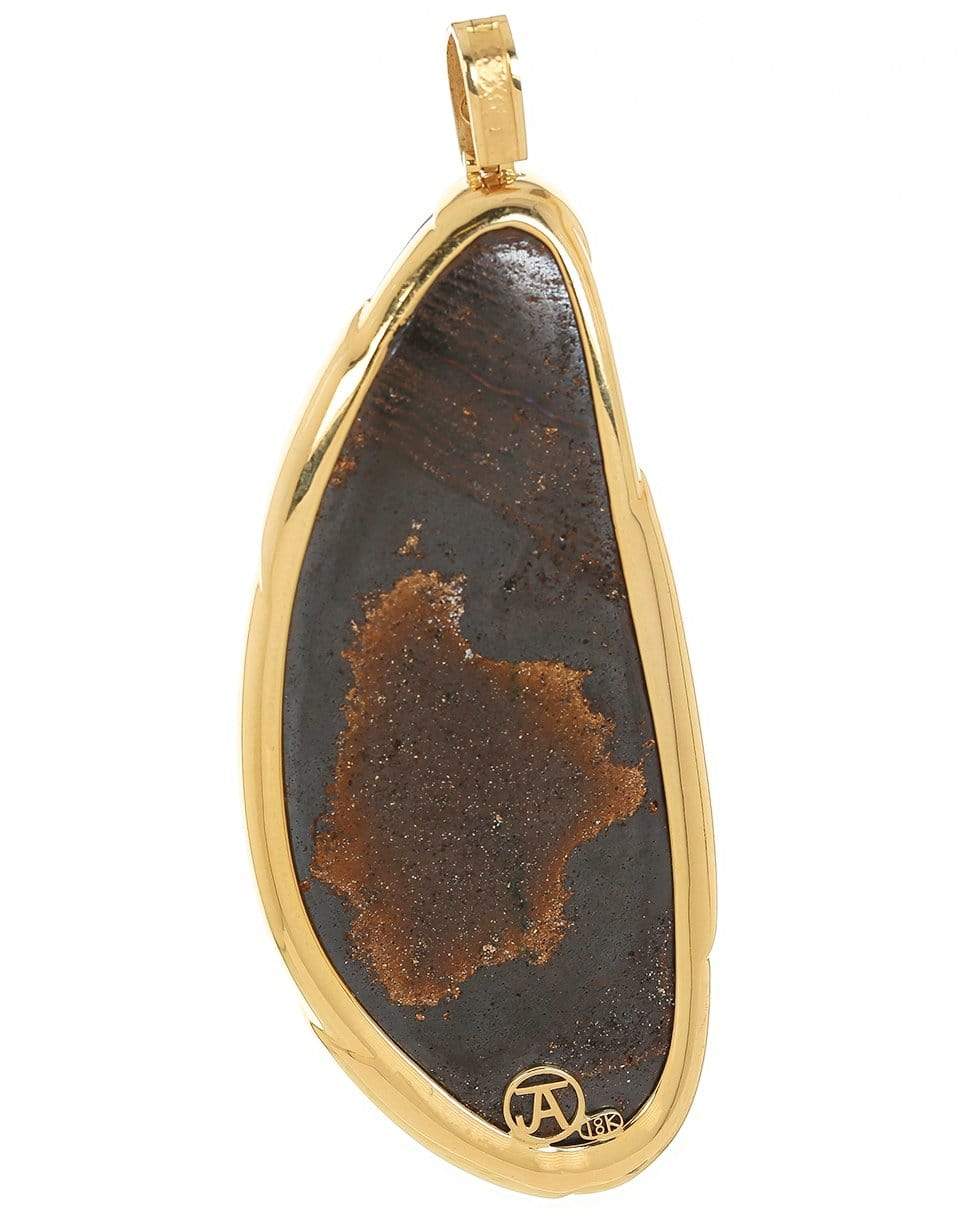 JORGE ADELER-Purple Boulder Opal and Diamond Pendant-YELLOW GOLD