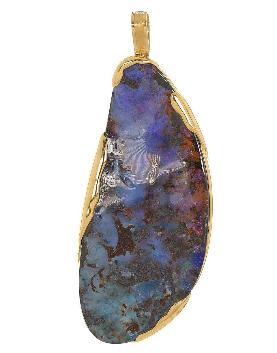 JORGE ADELER-Purple Boulder Opal and Diamond Pendant-YELLOW GOLD