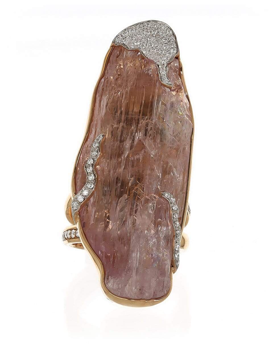 JORGE ADELER-Raw Kunzite and Diamond Ring-ROSE GOLD
