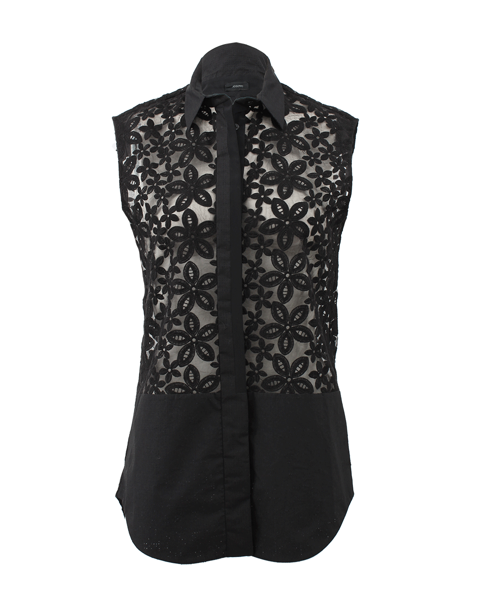 JOSEPH LIMITED-Perforated Cotton Top-