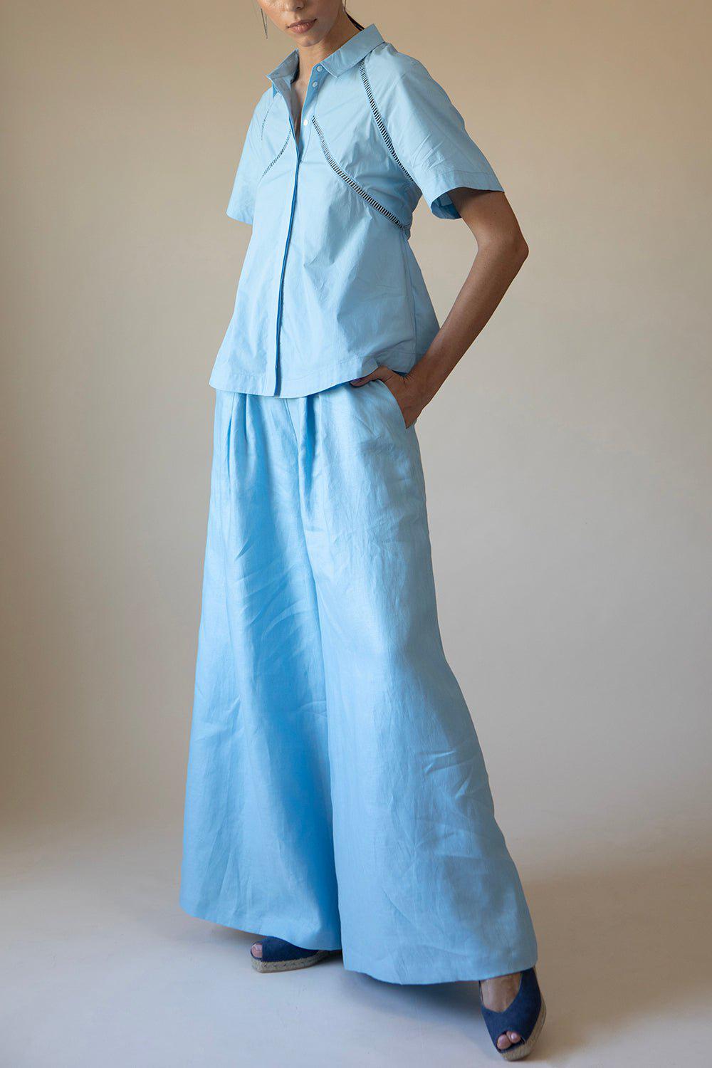 JOSLIN STUDIO-Selena Shirt - Sky Blue-