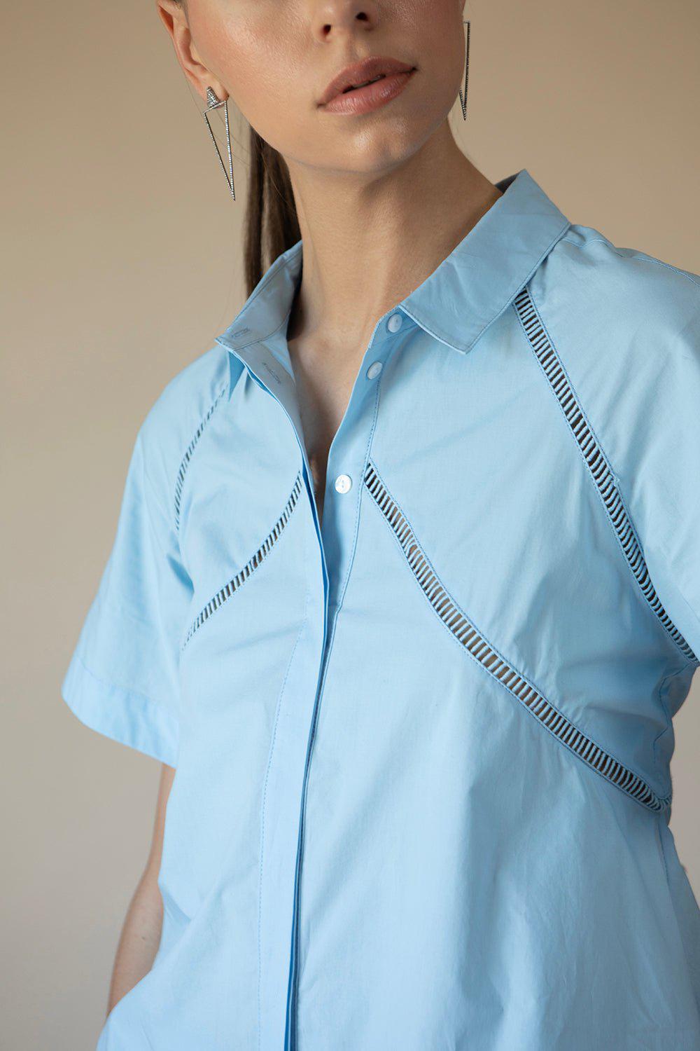 JOSLIN STUDIO-Selena Shirt - Sky Blue-