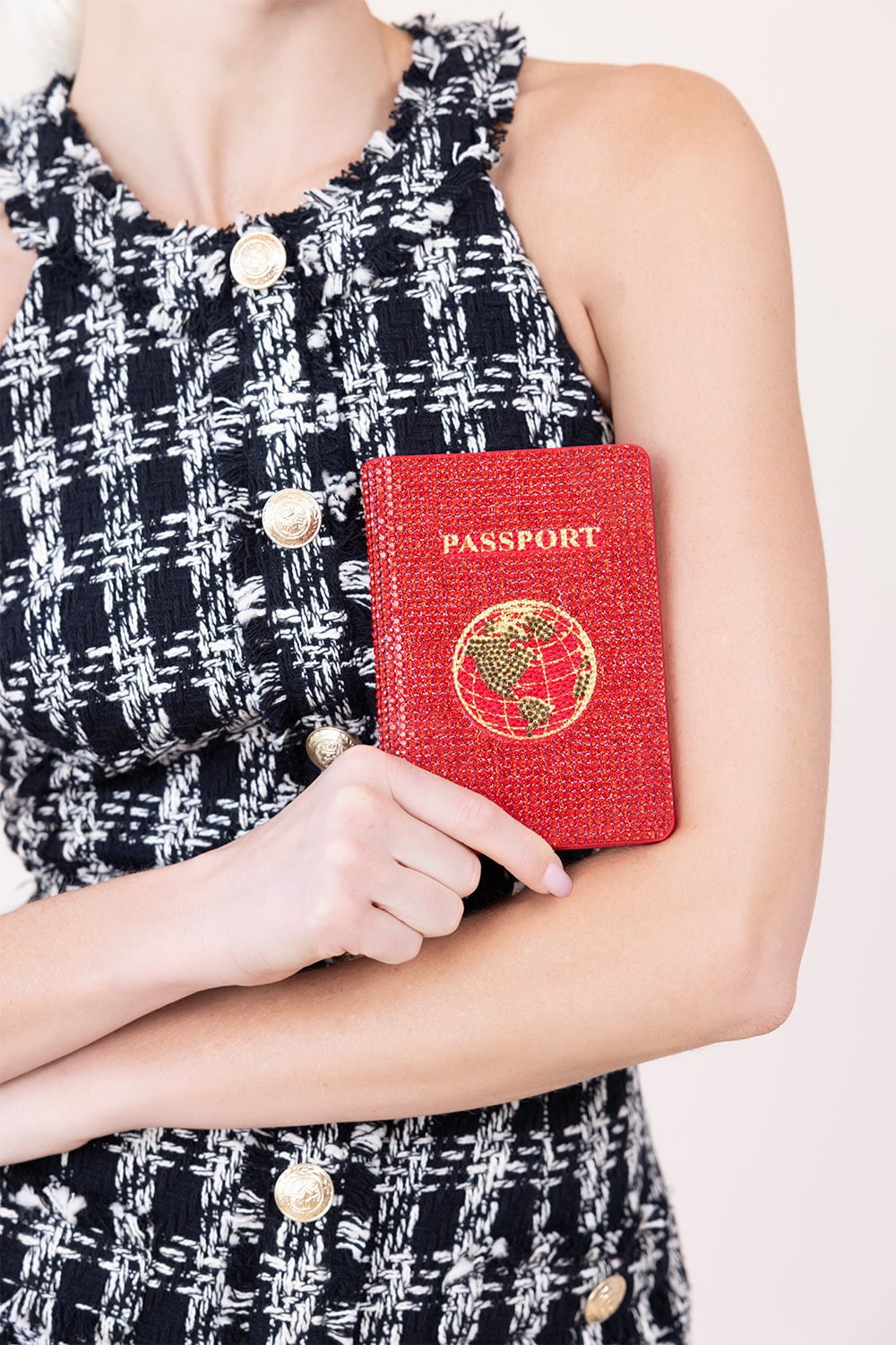 JUDITH LEIBER-Traveler Passport Holder - Red-RED