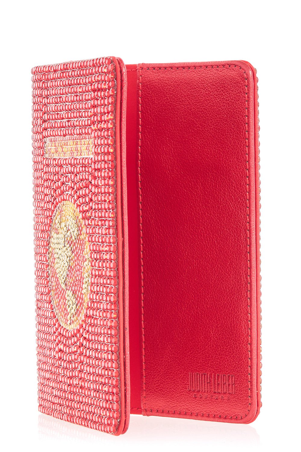 JUDITH LEIBER-Traveler Passport Holder - Red-RED