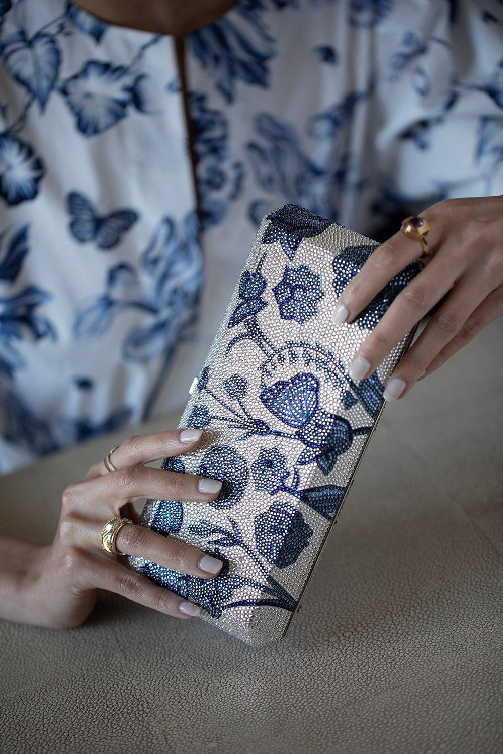 JUDITH LEIBER-Slim Rectangle Clutch-BLUGARDN