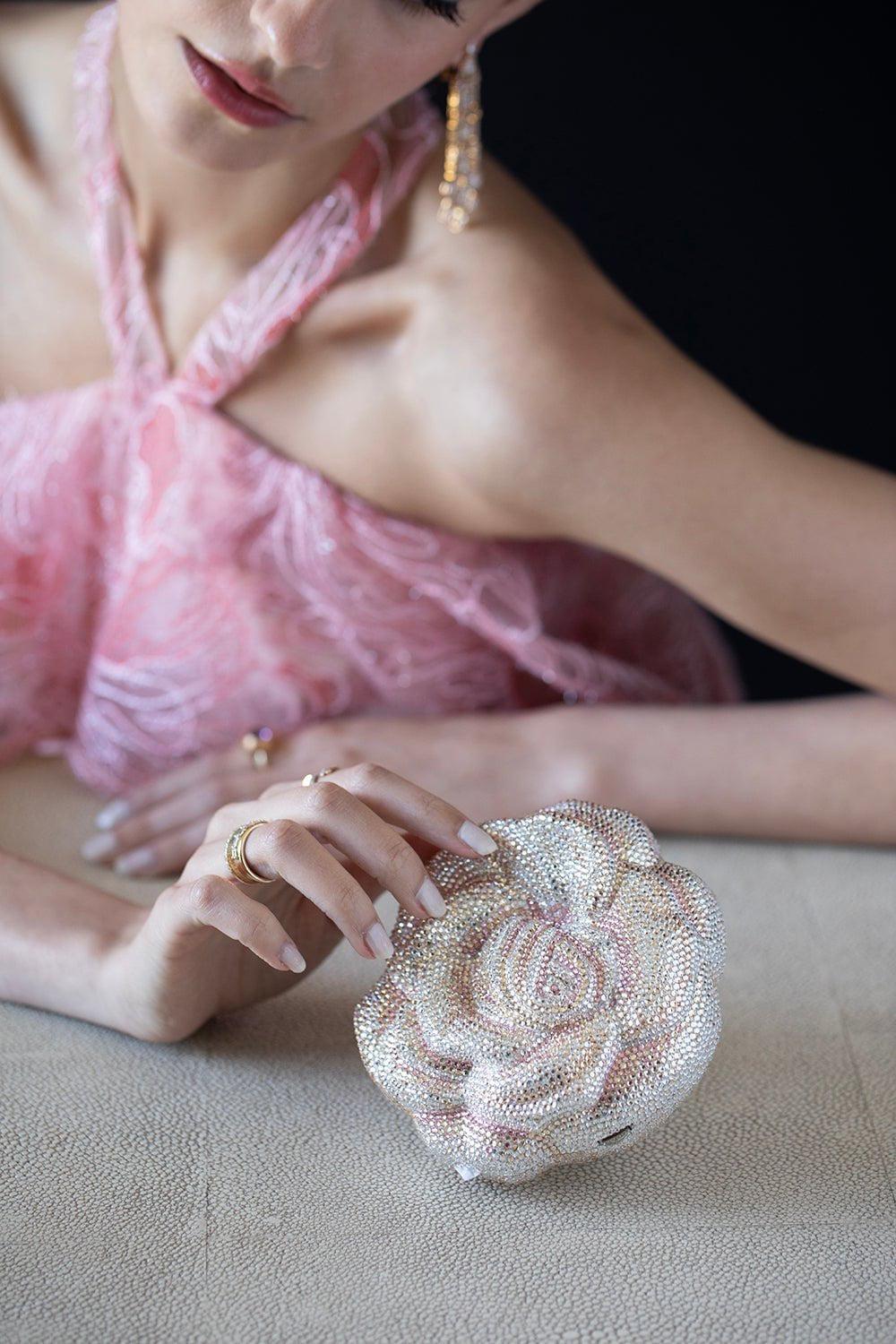 JUDITH LEIBER-Rose Clutch-BLUSH