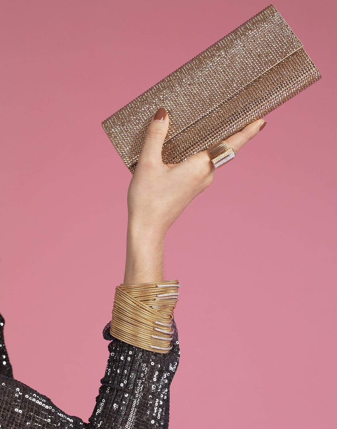 JUDITH LEIBER-Ritz Fizz Champagne Clutch-CHAMP