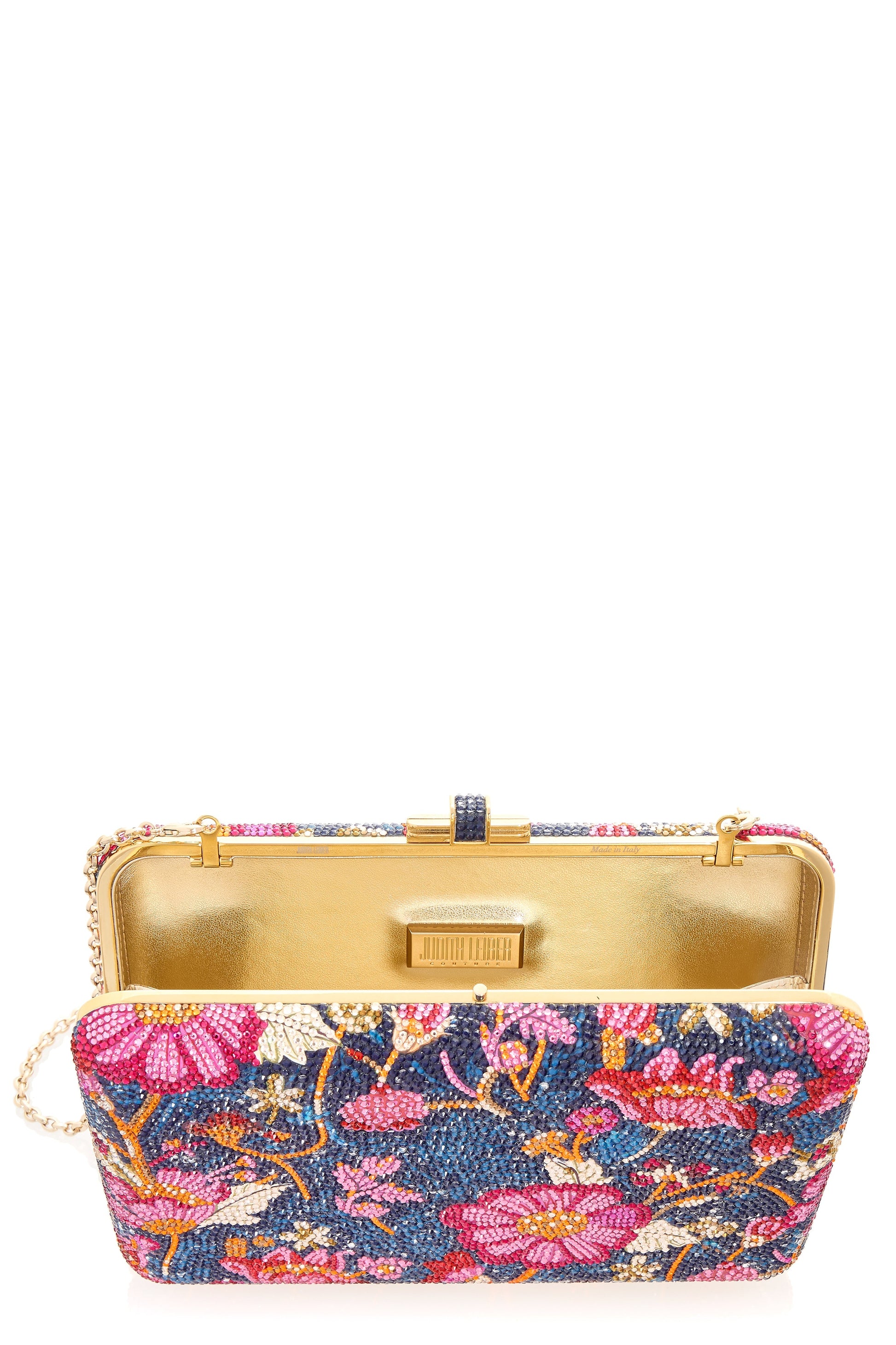 JUDITH LEIBER-Slim Slide Clutch - Champagne Dark Indigo-CHDKINDM