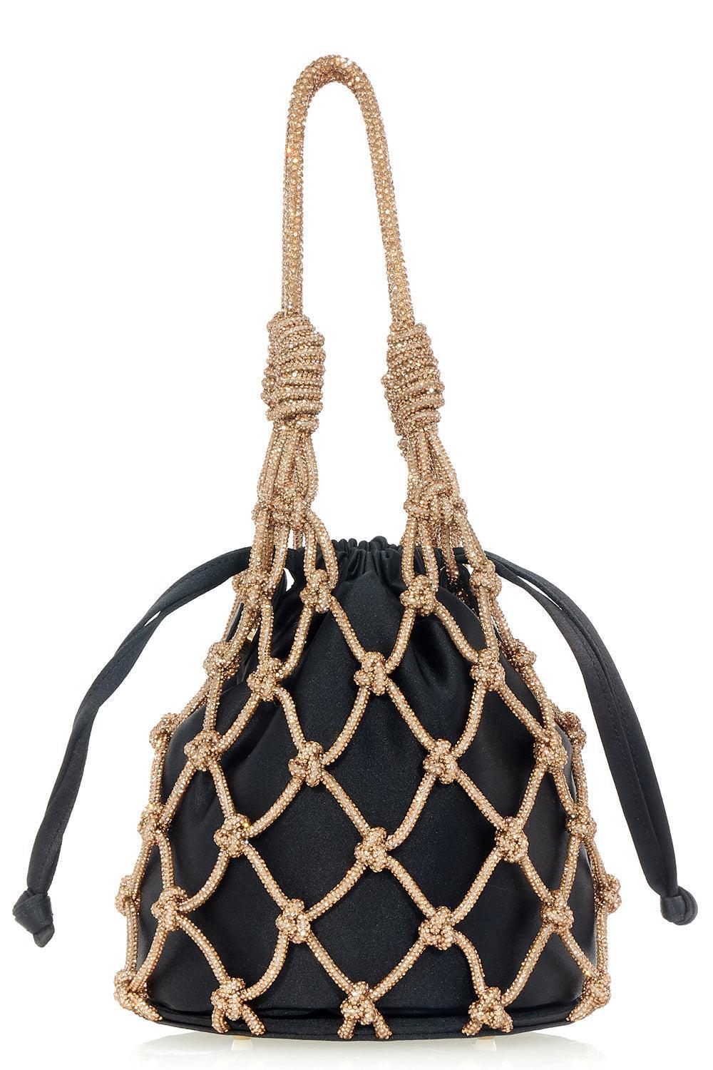 Crystal Net Pouch - Black-CHGLDBLK-O/S-HANDBAGCLUTCHES-JUDITH LEIBER