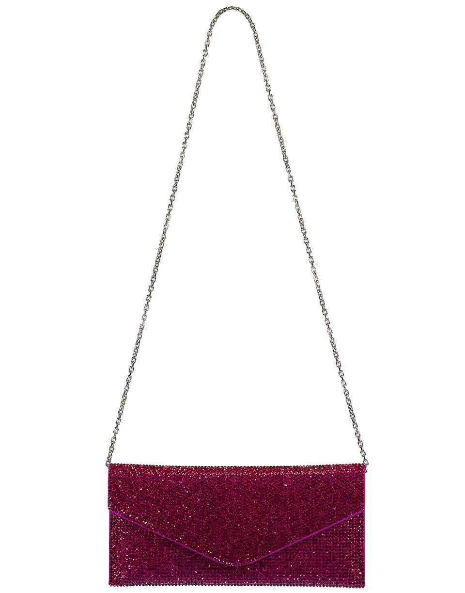 JUDITH LEIBER-Envelope Fuchsia Crystal Clutch-FUCHSIA