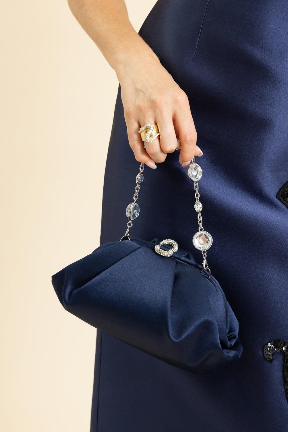 Gemma Satin Clutch-NAVY-HANDBAGCLUTCHES-JUDITH LEIBER