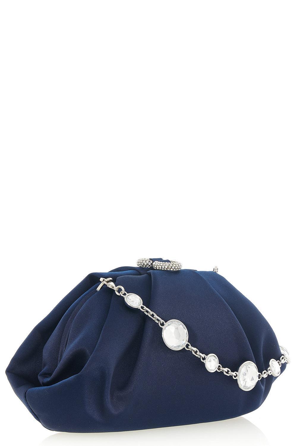 Gemma Satin Clutch-NAVY-HANDBAGCLUTCHES-JUDITH LEIBER