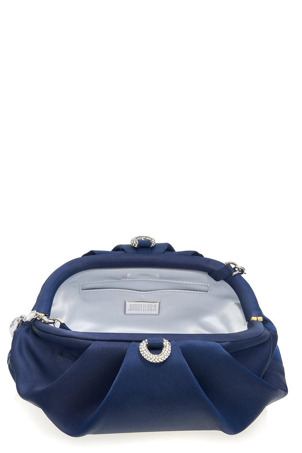 Gemma Satin Clutch-NAVY-HANDBAGCLUTCHES-JUDITH LEIBER