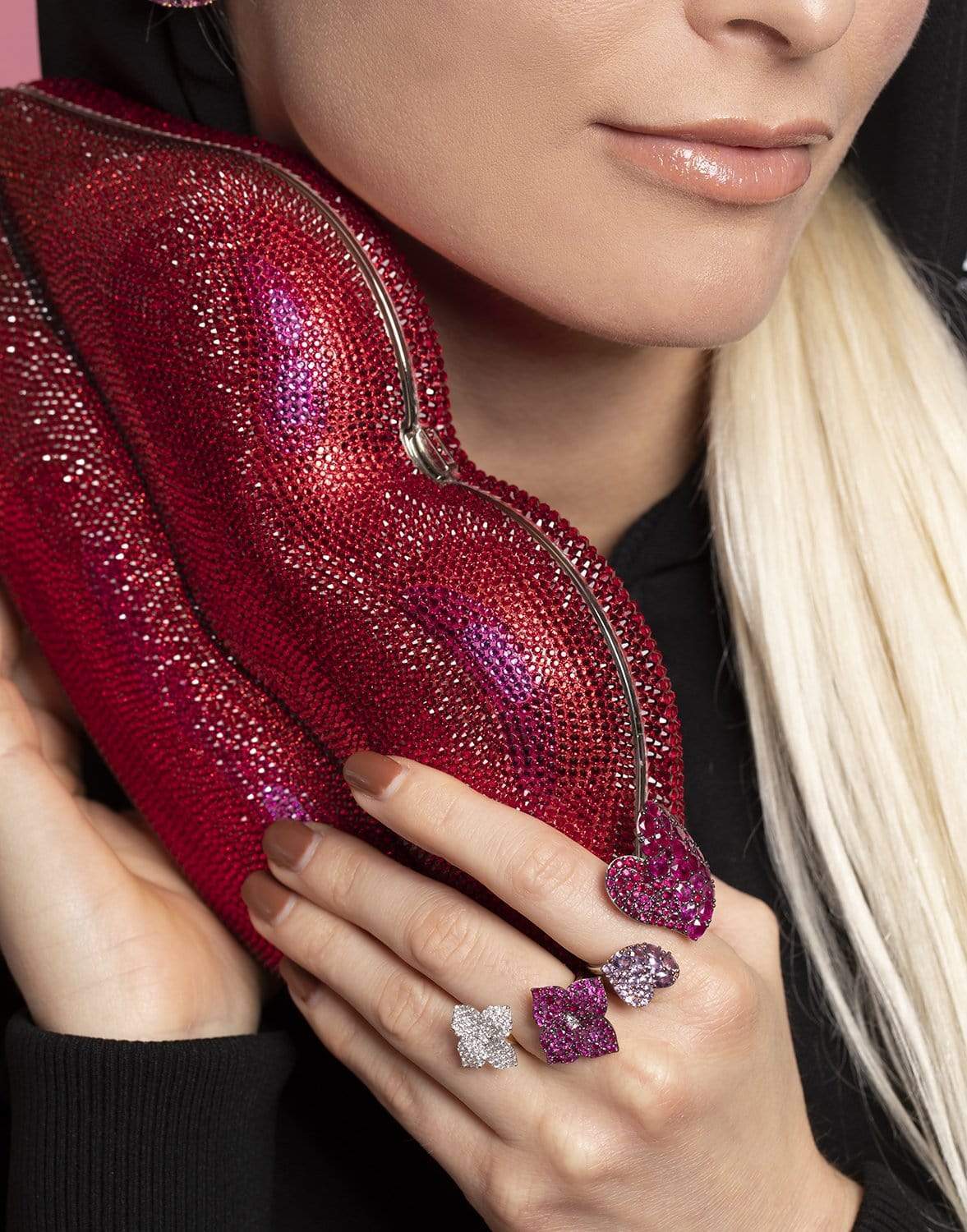JUDITH LEIBER-Hot Lips-RED