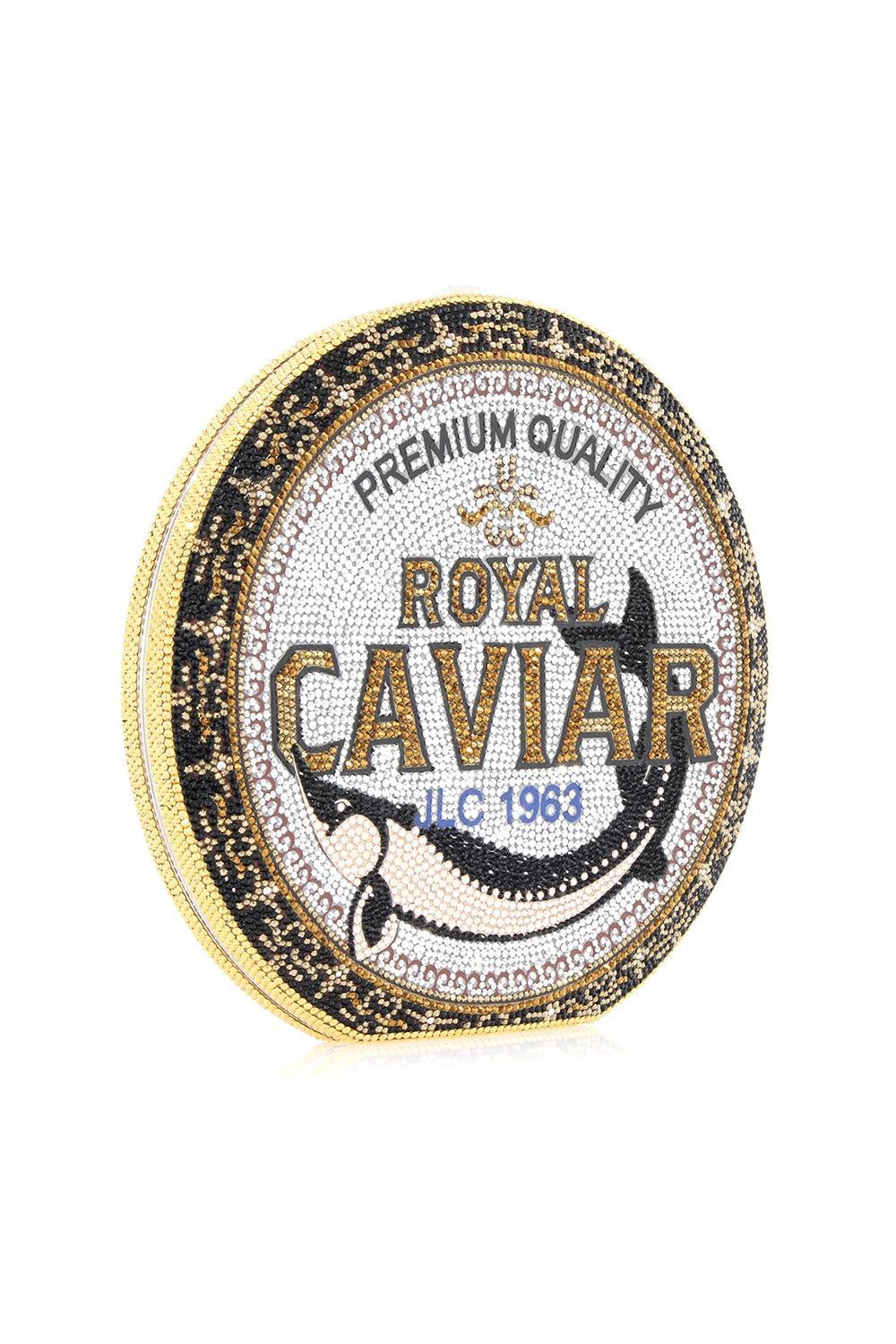 Disc Royal Caviar Clutch-SLVBKGLD-HANDBAGCLUTCHES-JUDITH LEIBER