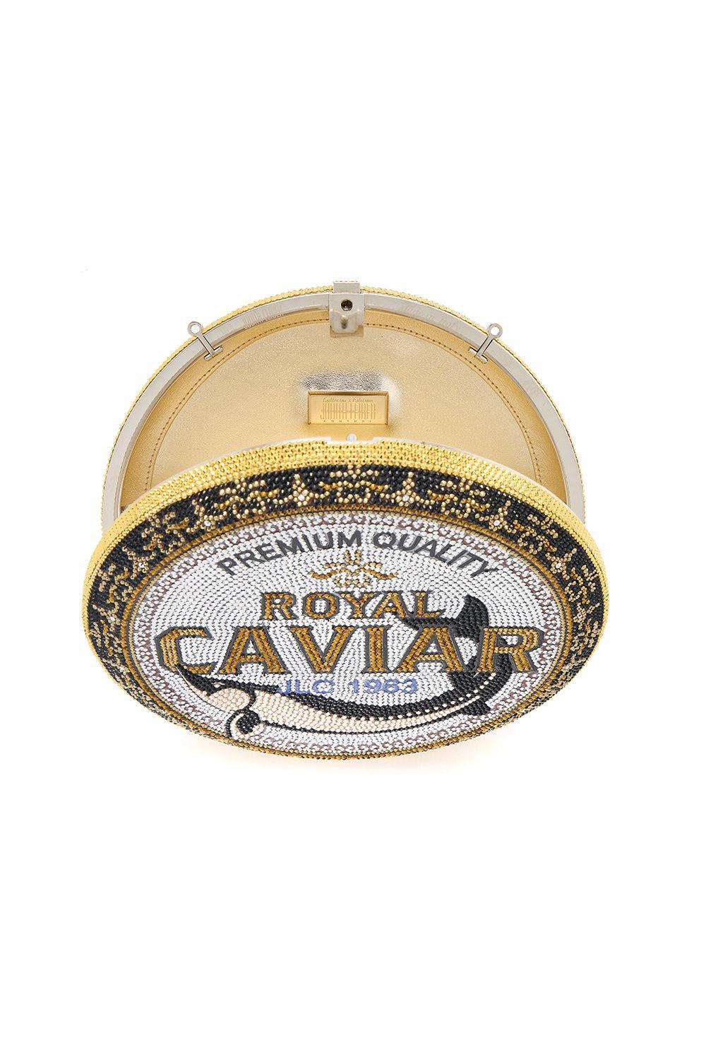 Disc Royal Caviar Clutch-SLVBKGLD-HANDBAGCLUTCHES-JUDITH LEIBER