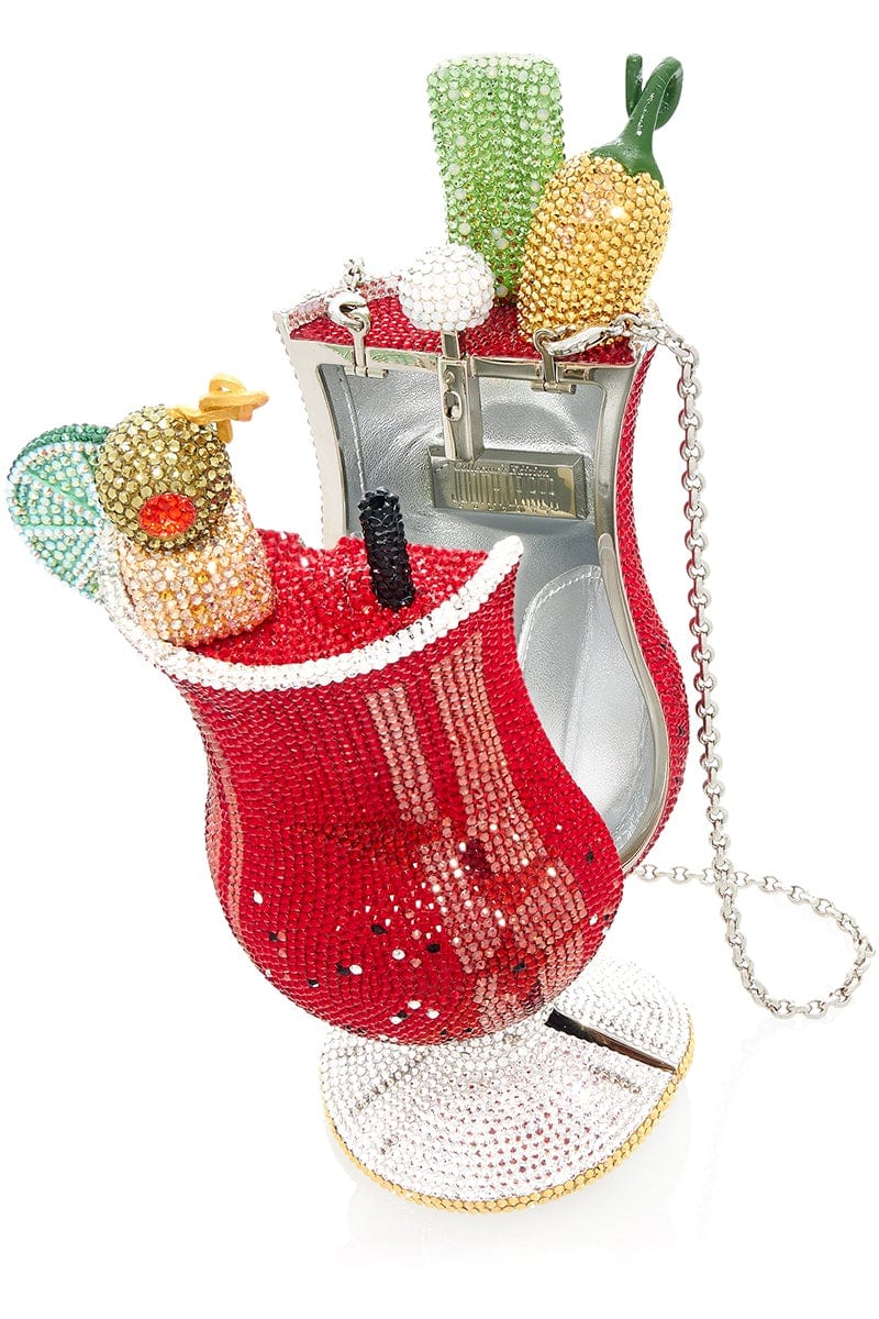 JUDITH LEIBER-Bloody Mary Cocktail Clutch-SILVER MULTI